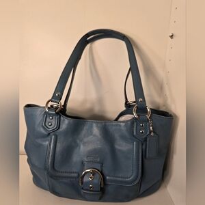 Coach Slate Blue Leather Shoulder Bag